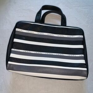 Tommy Hilfiger black striped travel‎ cosmetics bag toiletry bag